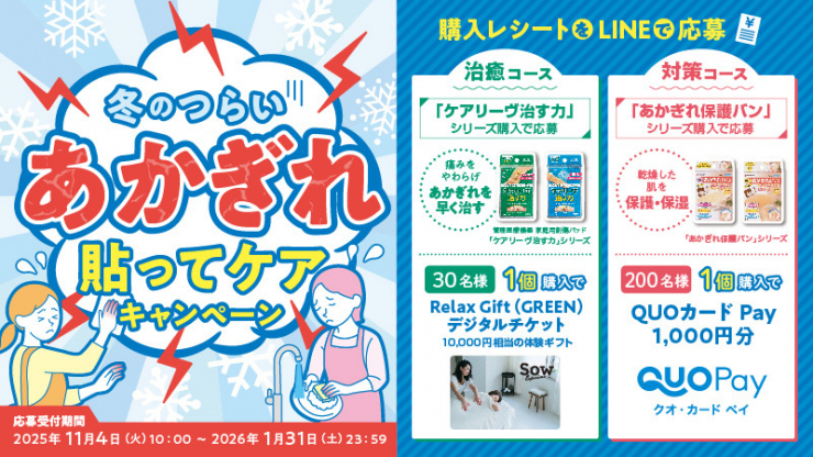 ニチバン【Relax Gift10,000円分】冬のあかぎれケア大量当選230名